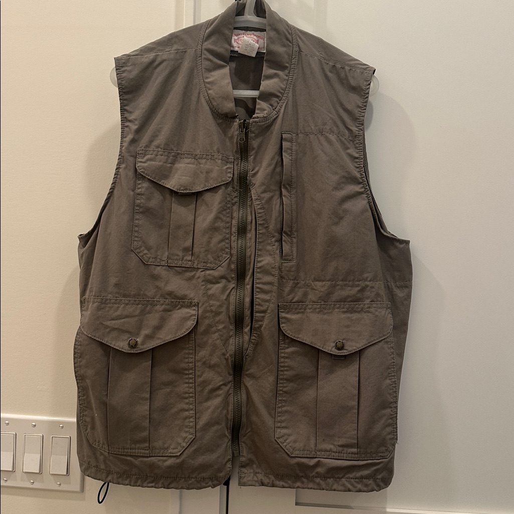 Cc Filson Travel Vest Style # 10060 Size Xl Olive Khaki Euc